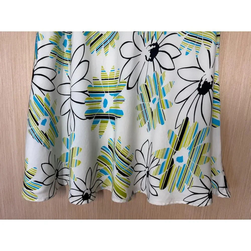 Valerie Stevens 100% Silk Floral Skirt Womens Size 4 Multicolor Event Retro - Picture 7 of 11